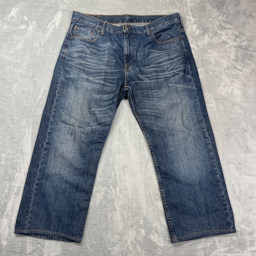 Levi's 569 Jeans Mens 36x30 (38x26) Blue Denim Medium Wash Faded Straight Leg